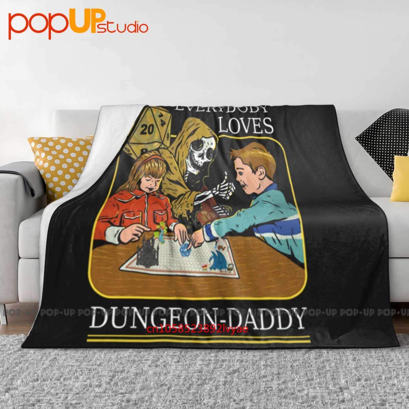 Board Game Quilt - ผ้าห่มนุ่มพิเศษลาย RPG D20 Dice Dungeon Daddy