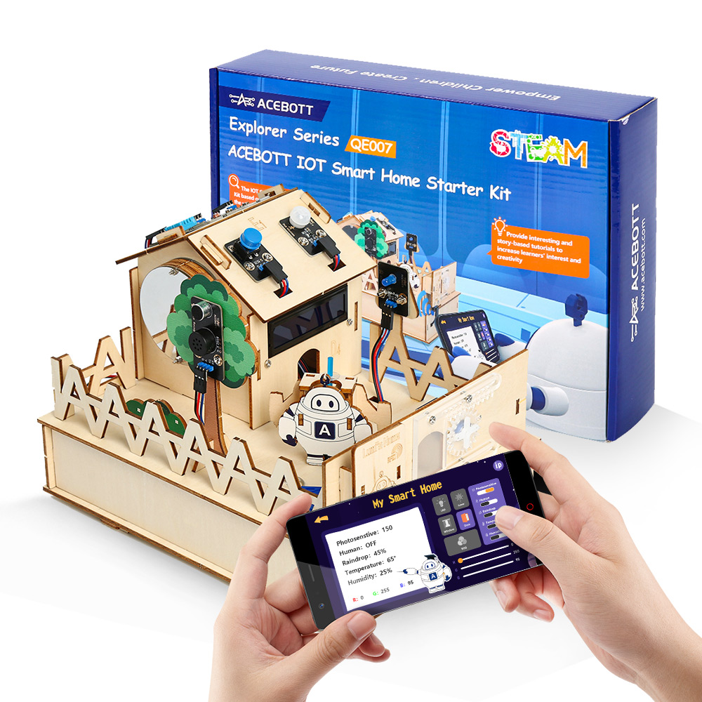 Board Game Uno - Acebott ชุดสมาร์ทโฮม DIY สำหรับชุด Arduino ชุดหุ่นยนต์สำหรับเริ่มโครงการอัตโนมัติชุดการเรียนรู้บ้านไม้สำหรับ