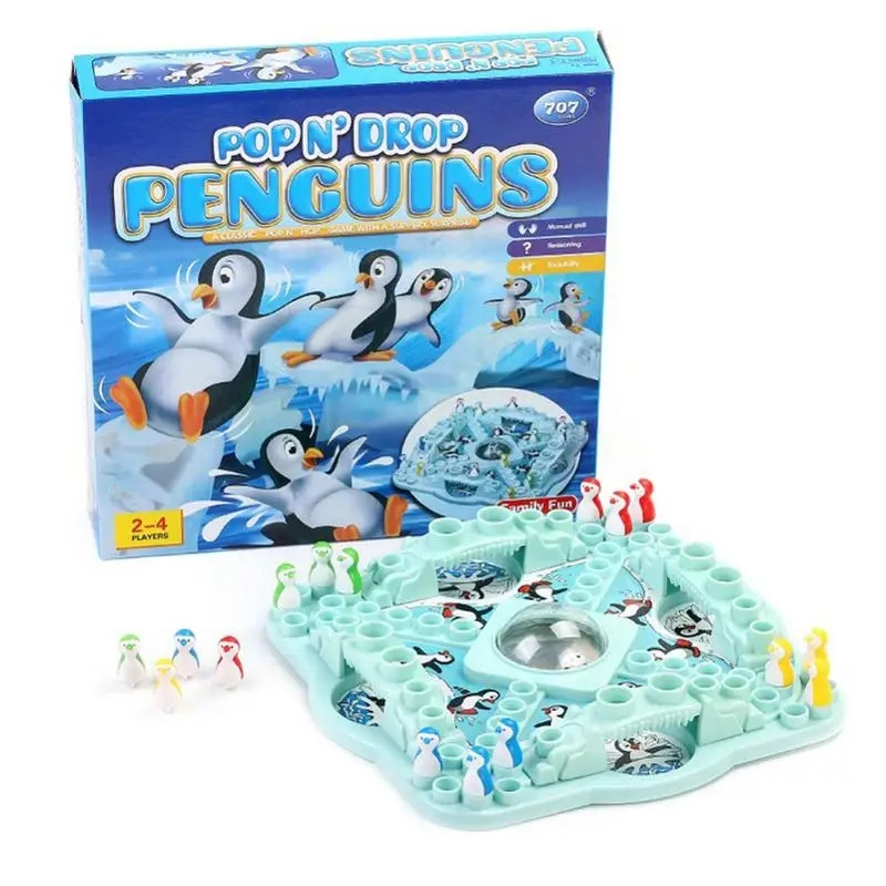 Board Game Land - ผู้เล่นหลายคนเพนกวินหมากรุกบินปาร์ตี้เกมกระดานครอบครัวเพื่อนการแข่งขัน Interactive Umping หมากรุกลูกเต๋าตารางเกมของเล่น